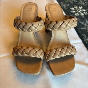 A New Day Women's Beige Braided Sandals